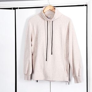 Varley Beige Turtleneck Pullover with Drawstrings